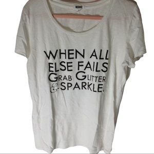 Modbe XL white t shirt scoop neck NWOT